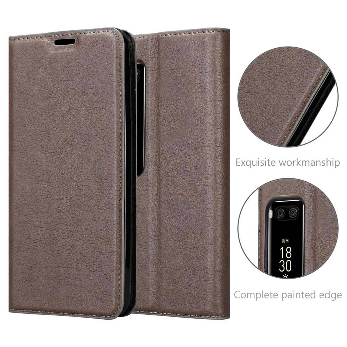 Cadorabo Hülle für MEIZU PRO 7 Schutz Hülle in Braun Handyhülle Etui Case Cover Magnetverschluss