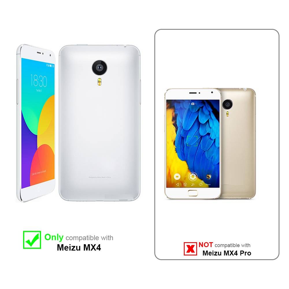 Cadorabo Hülle für MEIZU MX4 Schutz Hülle in Rot Handyhülle Etui Case Cover Magnetverschluss