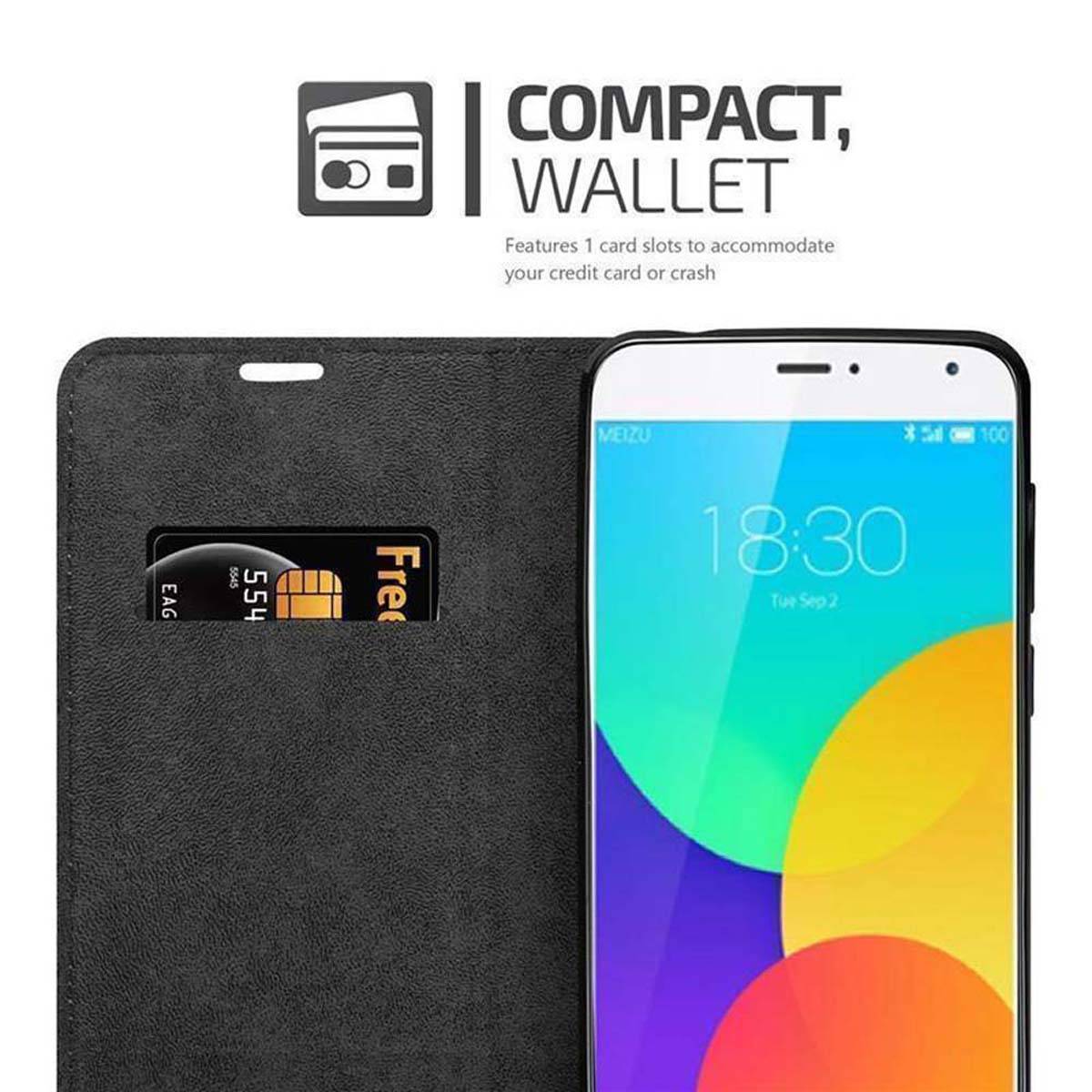 Cadorabo Hülle für MEIZU MX4 Schutz Hülle in Rot Handyhülle Etui Case Cover Magnetverschluss