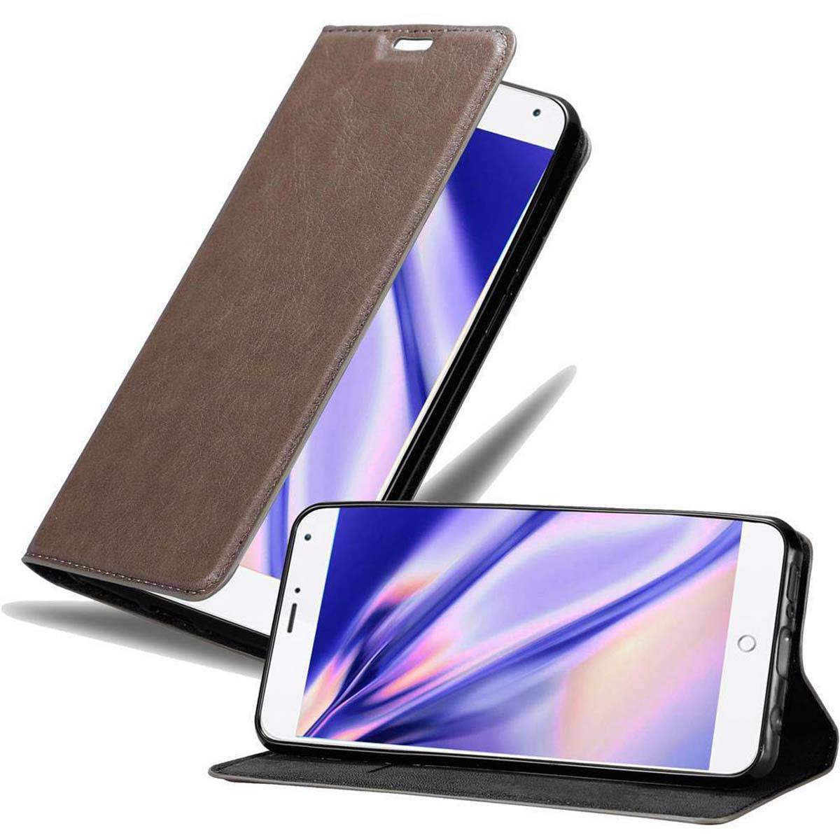 Cadorabo Hülle für MEIZU MX4 Schutz Hülle in Braun Handyhülle Etui Case Cover Magnetverschluss