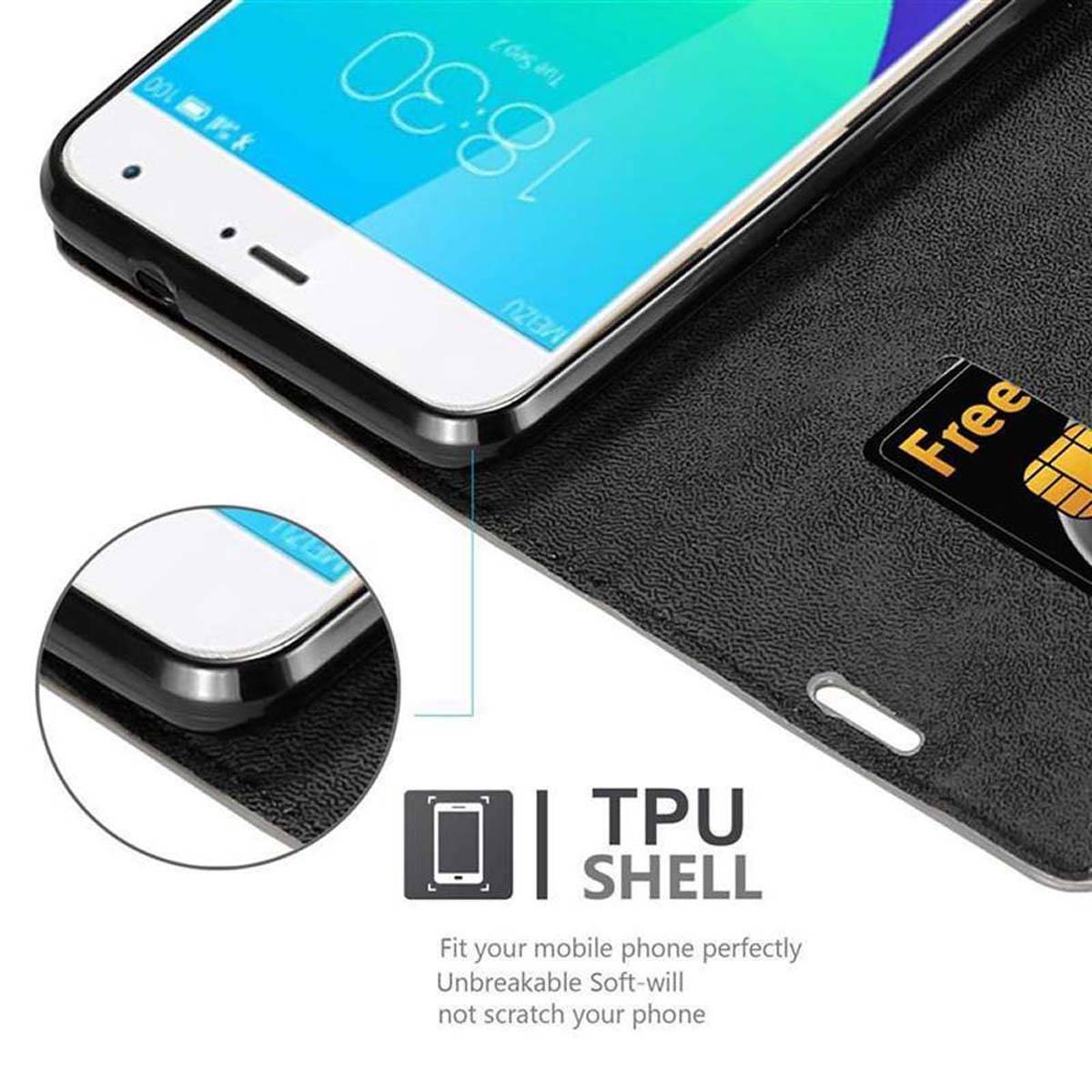 Cadorabo Hülle für MEIZU MX4 Schutz Hülle in Braun Handyhülle Etui Case Cover Magnetverschluss