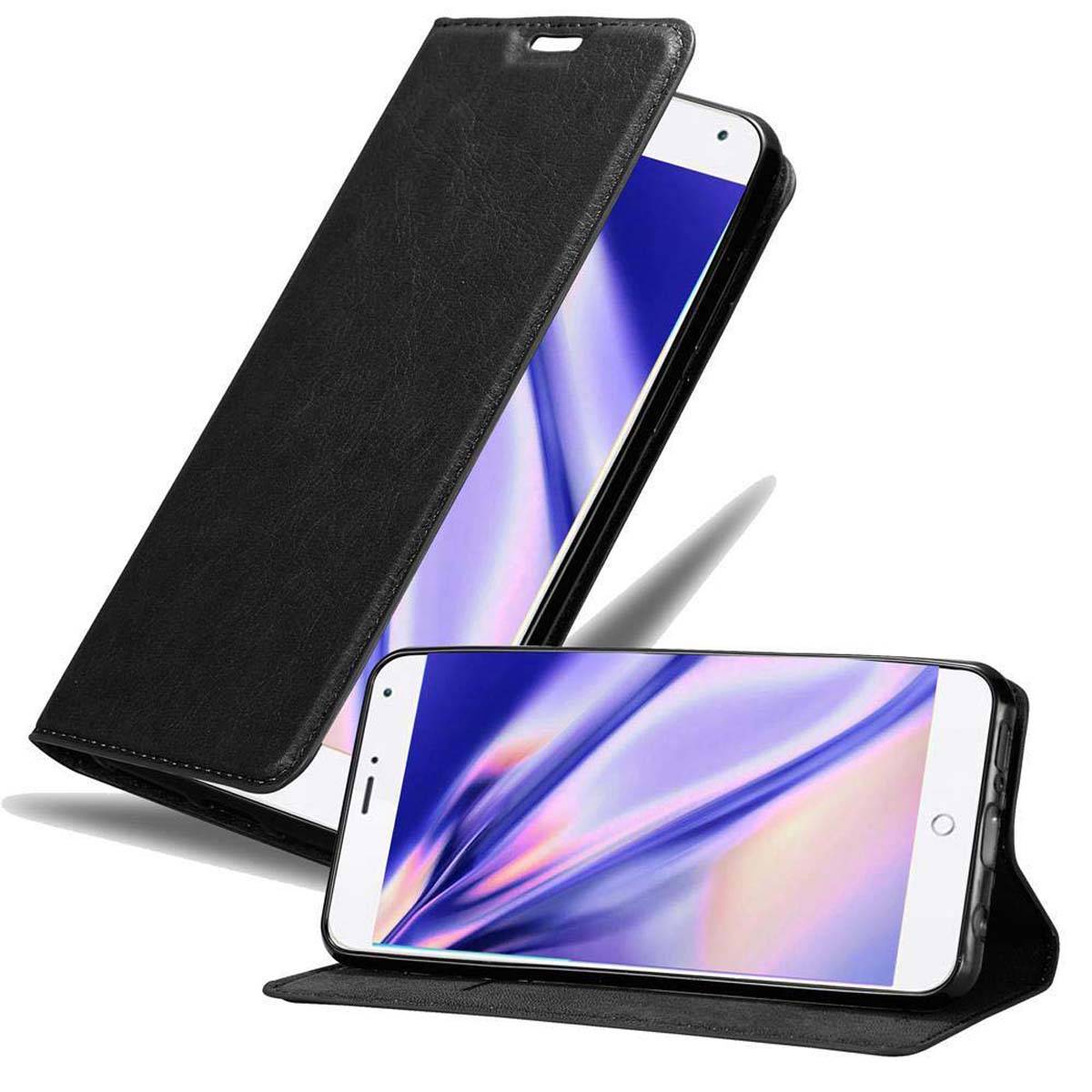 Cadorabo Hülle für MEIZU MX4 Schutz Hülle in Schwarz Handyhülle Etui Case Cover Magnetverschluss