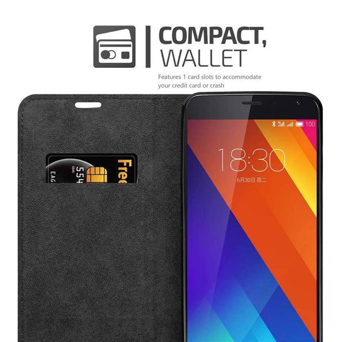 Cadorabo Hülle für MEIZU MX5 Schutz Hülle in Rot Handyhülle Etui Case Cover Magnetverschluss