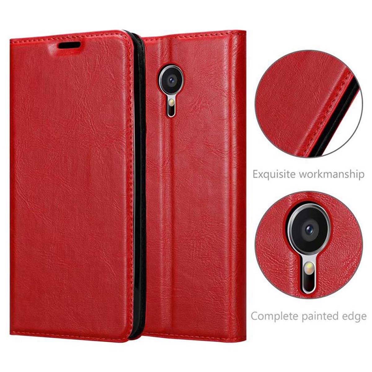 Cadorabo Hülle für MEIZU MX5 Schutz Hülle in Rot Handyhülle Etui Case Cover Magnetverschluss