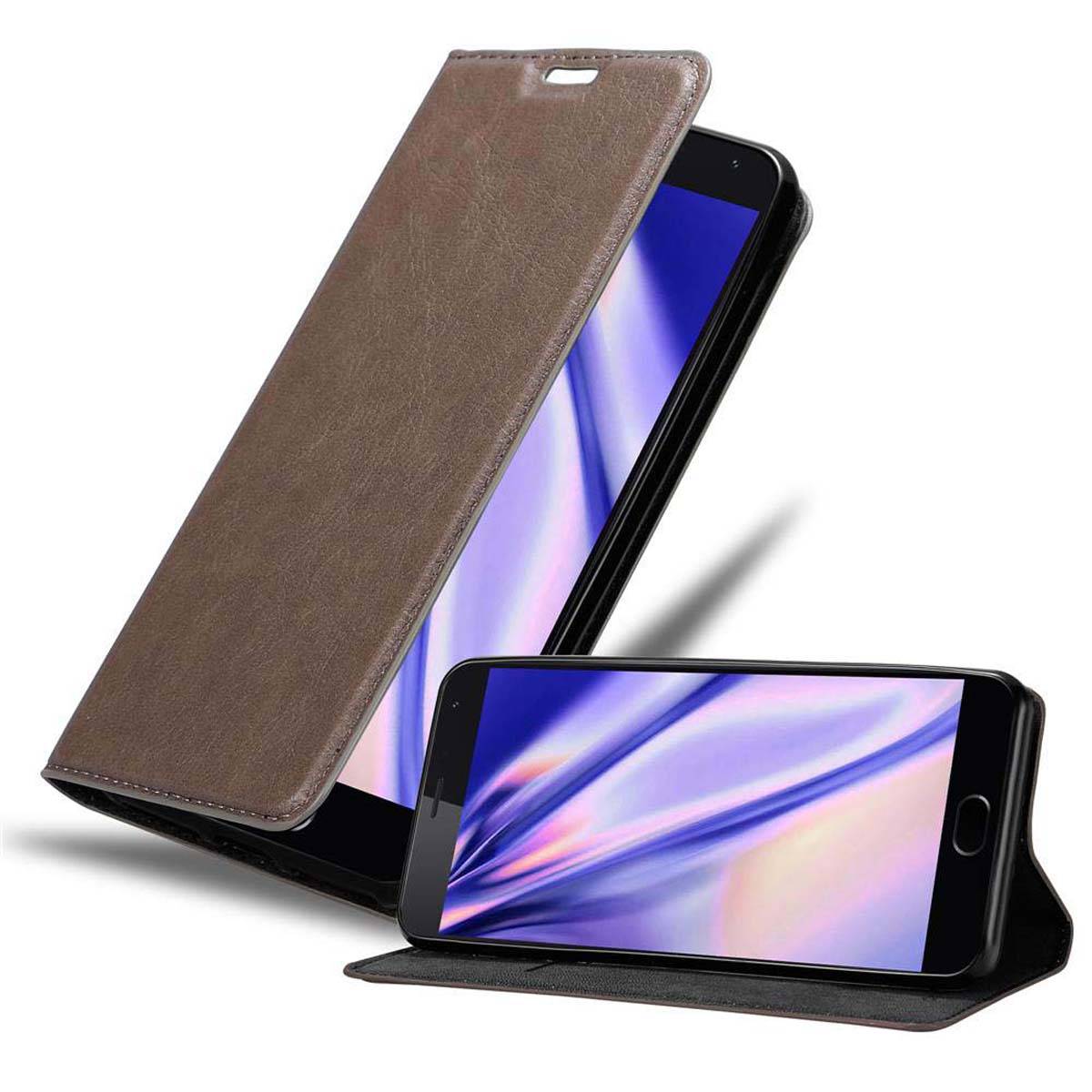 Cadorabo Hülle für MEIZU MX5 Schutz Hülle in Braun Handyhülle Etui Case Cover Magnetverschluss