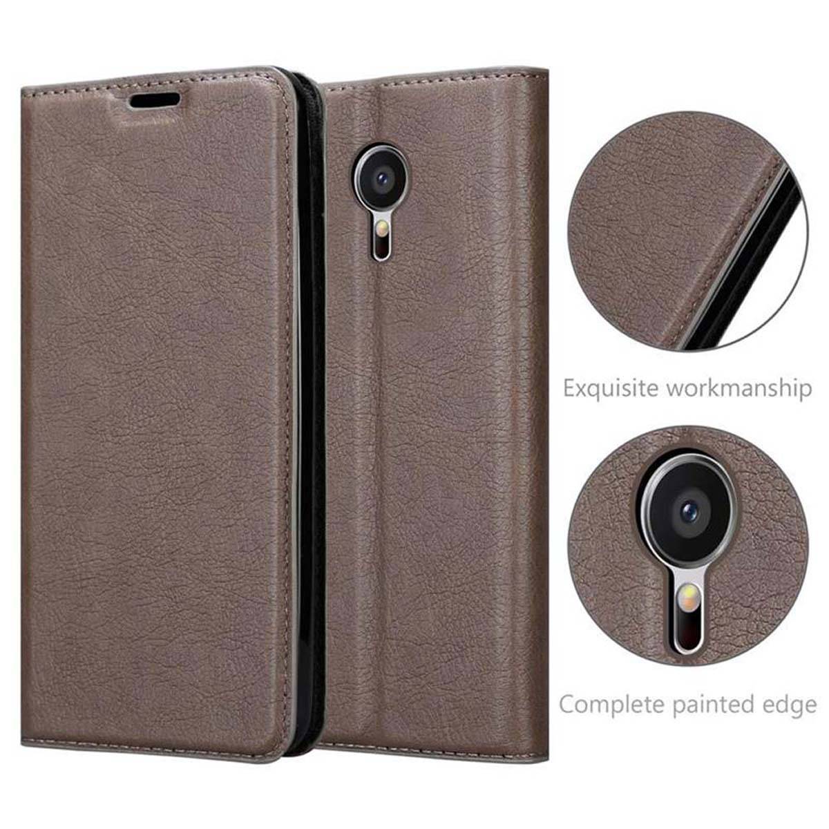 Cadorabo Hülle für MEIZU MX5 Schutz Hülle in Braun Handyhülle Etui Case Cover Magnetverschluss