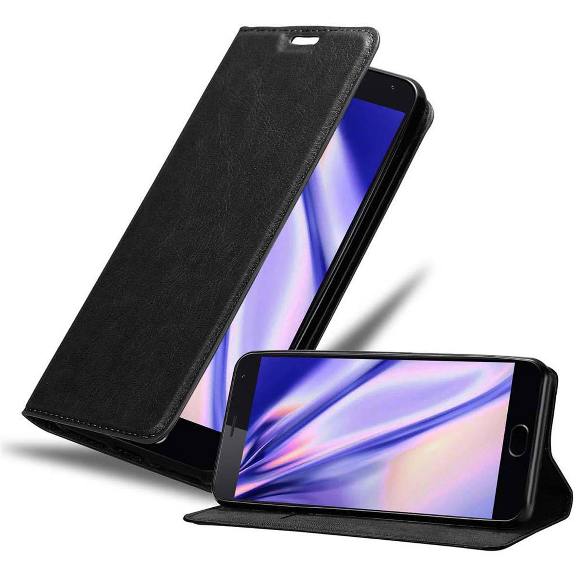 Cadorabo Hülle für MEIZU MX5 Schutz Hülle in Schwarz Handyhülle Etui Case Cover Magnetverschluss