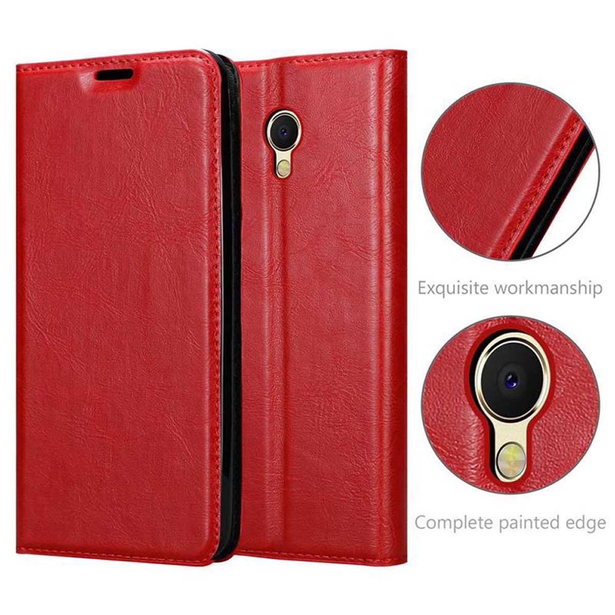 Cadorabo Hülle für MEIZU MX6 Schutz Hülle in Rot Handyhülle Etui Case Cover Magnetverschluss