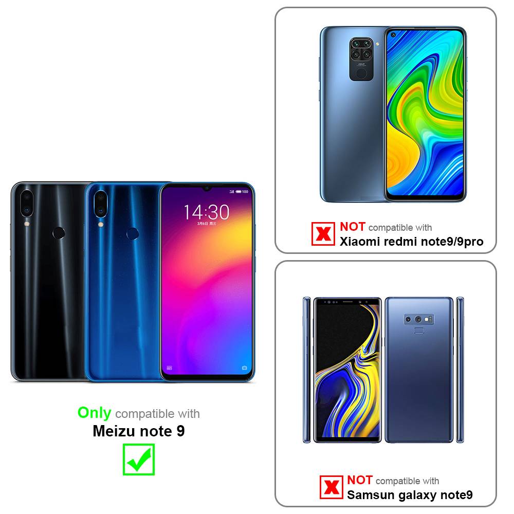 Cadorabo Hülle für MEIZU NOTE 9 Schutz Hülle in Rot Handyhülle Etui Case Cover Magnetverschluss