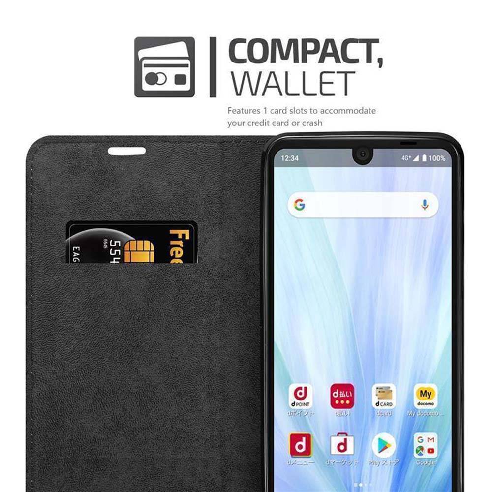 Cadorabo Hülle für Sharp Aquos R3 Schutz Hülle in Braun Handyhülle Etui Case Cover Magnetverschluss