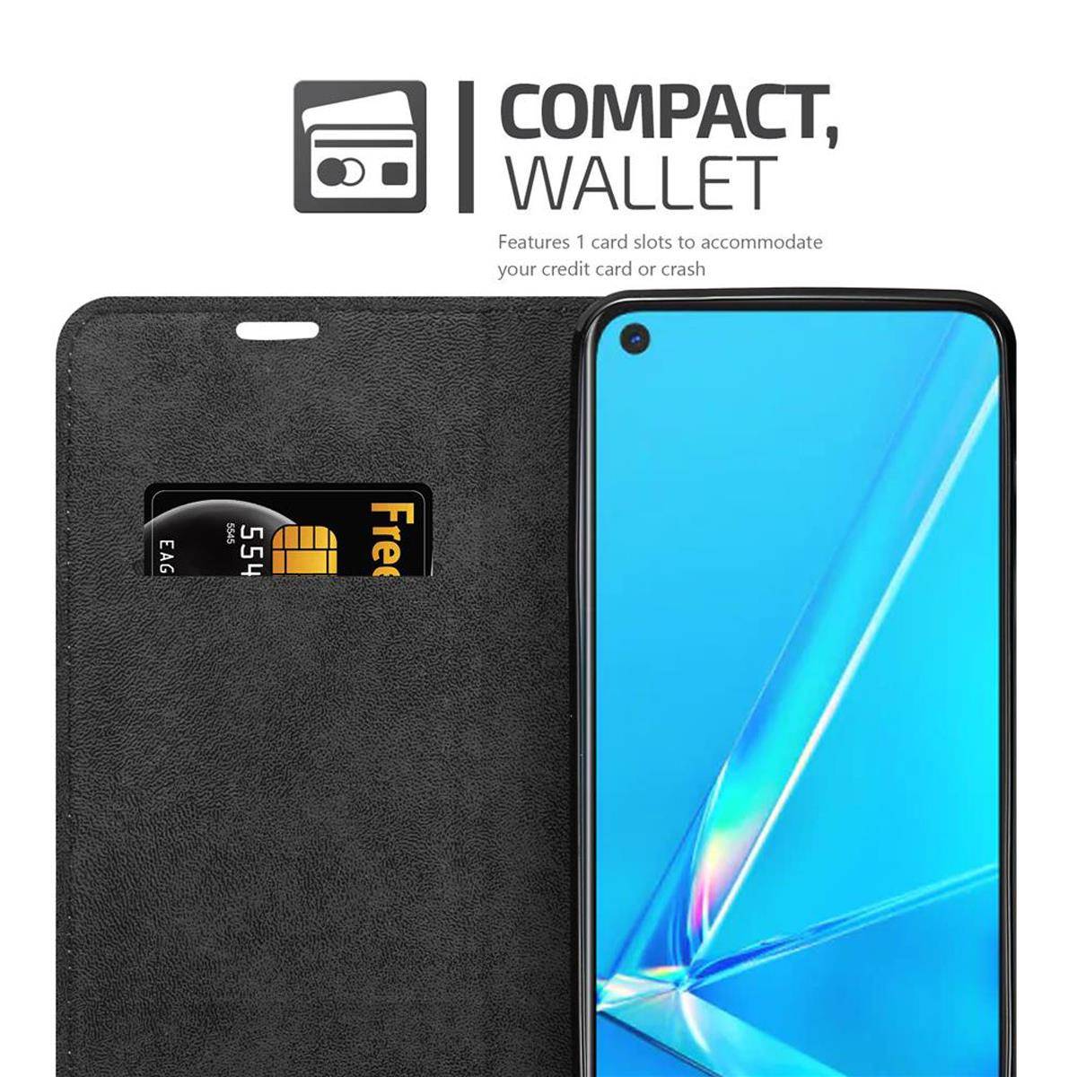 Cadorabo Hülle für Oppo A92 Schutz Hülle in Braun Handyhülle Etui Case Cover Magnetverschluss