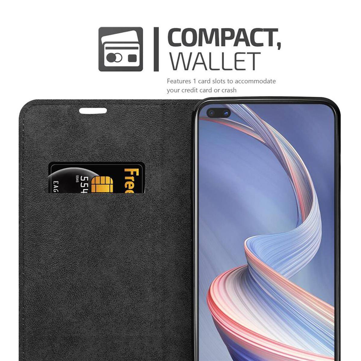 Cadorabo Hülle für Oppo A92s Schutz Hülle in Braun Handyhülle Etui Case Cover Magnetverschluss