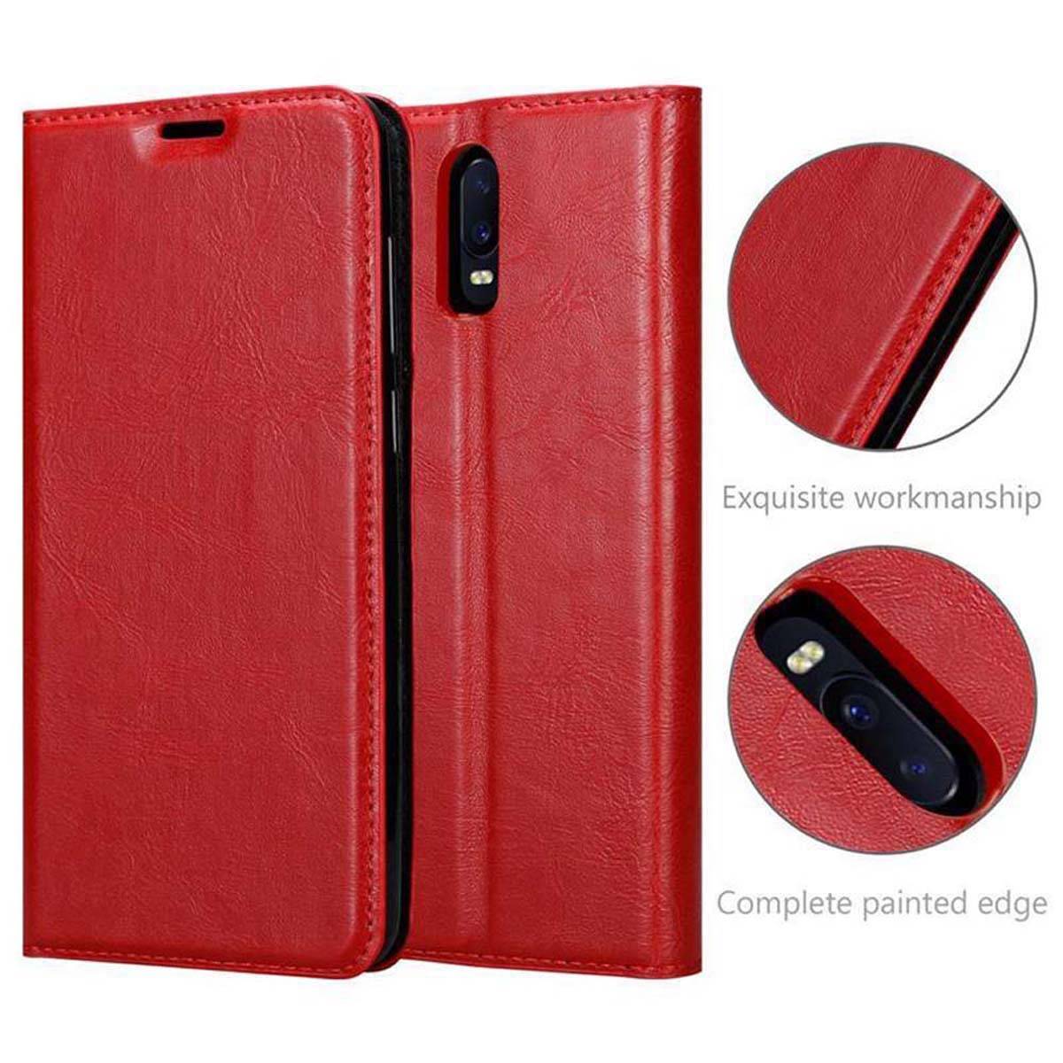 Cadorabo Hülle für Oppo R17 Schutz Hülle in Rot Handyhülle Etui Case Cover Magnetverschluss