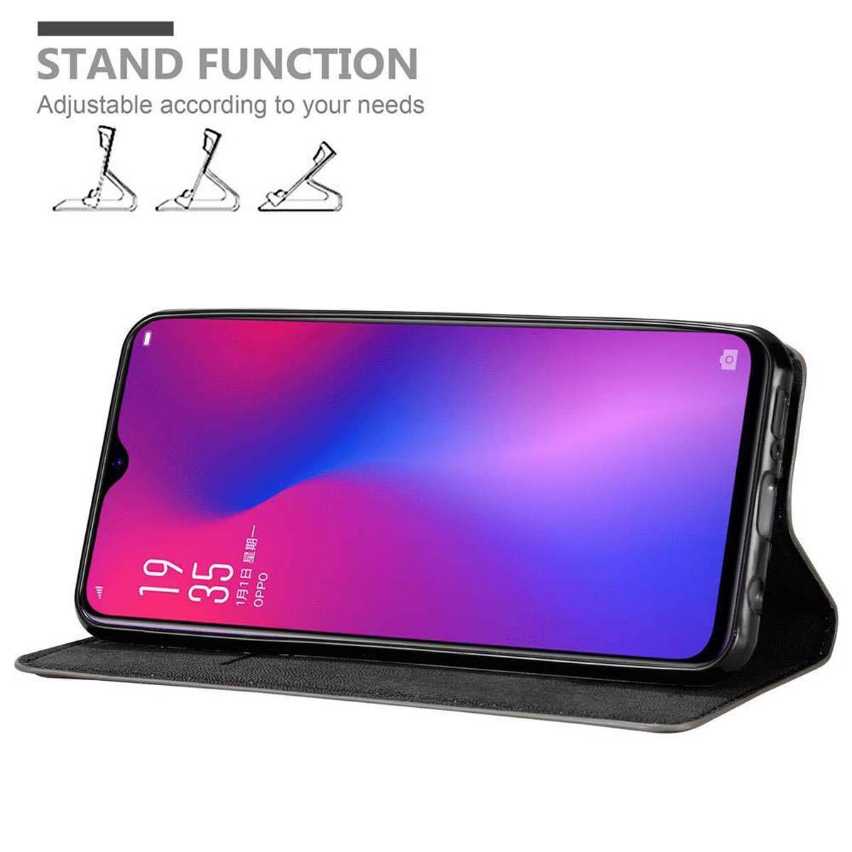 Cadorabo Hülle für Oppo R17 Schutz Hülle in Braun Handyhülle Etui Case Cover Magnetverschluss