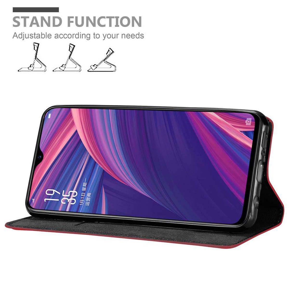 Cadorabo Hülle für Oppo R17 PRO Schutz Hülle in Rot Handyhülle Etui Case Cover Magnetverschluss