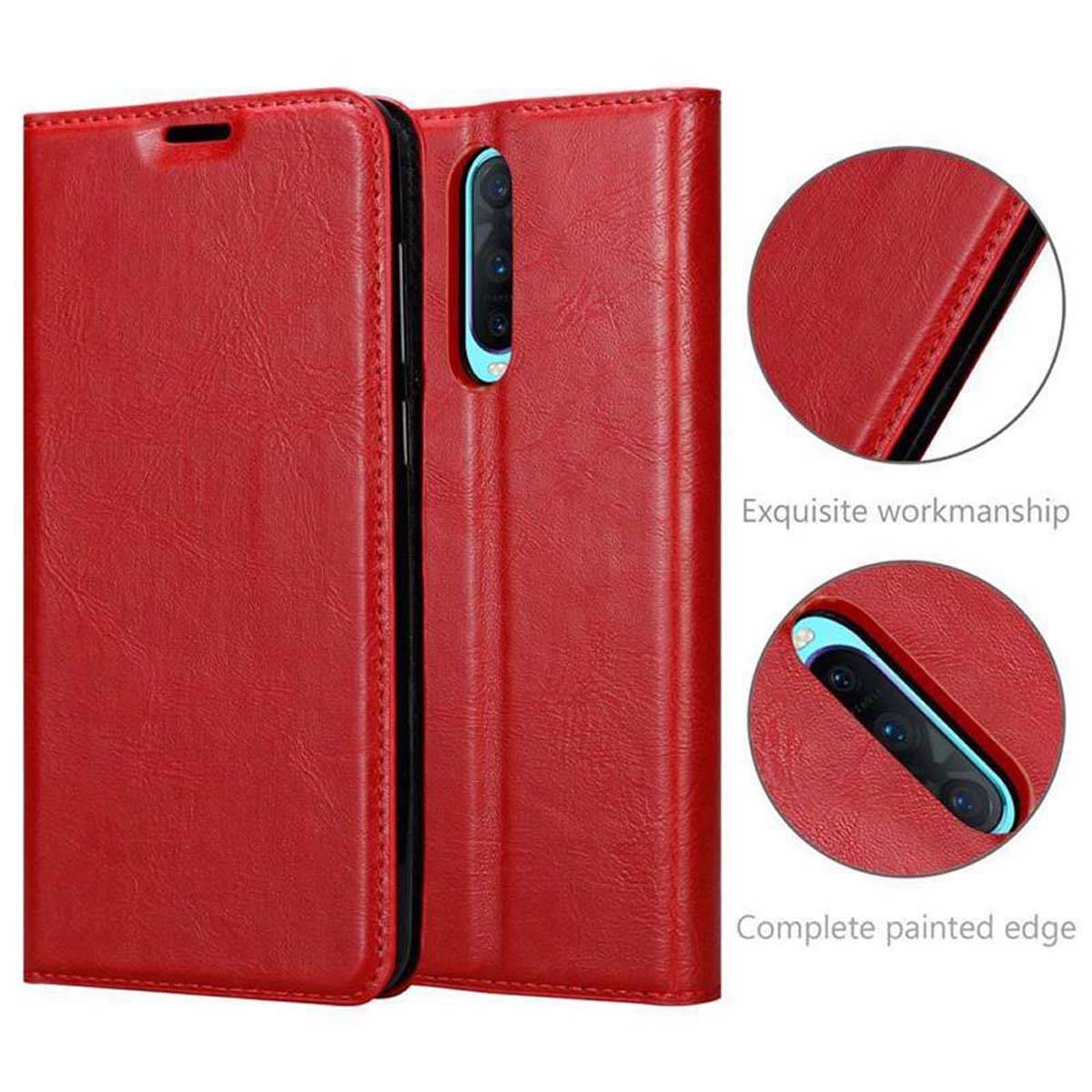 Cadorabo Hülle für Oppo R17 PRO Schutz Hülle in Rot Handyhülle Etui Case Cover Magnetverschluss