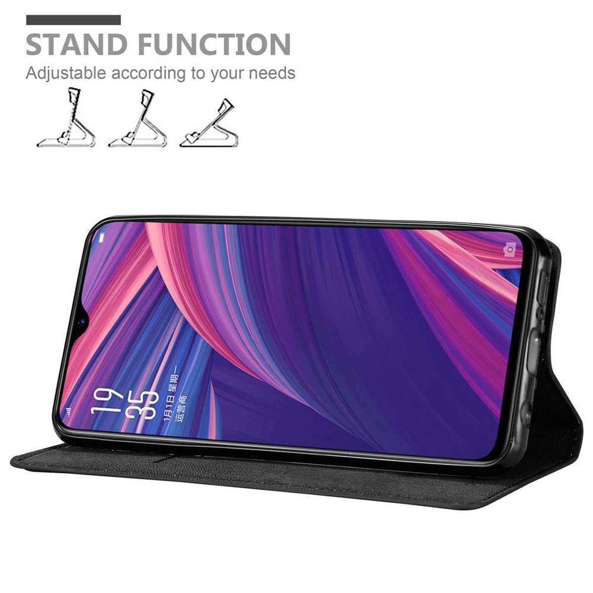 Cadorabo Hülle für Oppo R17 PRO Schutz Hülle in Schwarz Handyhülle Etui Case Cover Magnetverschluss