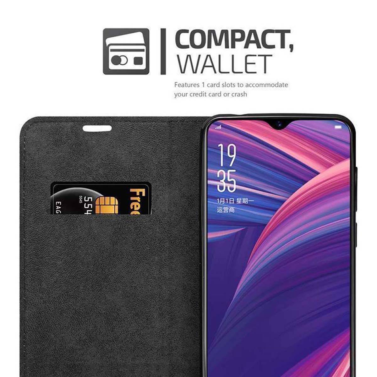 Cadorabo Hülle für Oppo R17 PRO Schutz Hülle in Schwarz Handyhülle Etui Case Cover Magnetverschluss