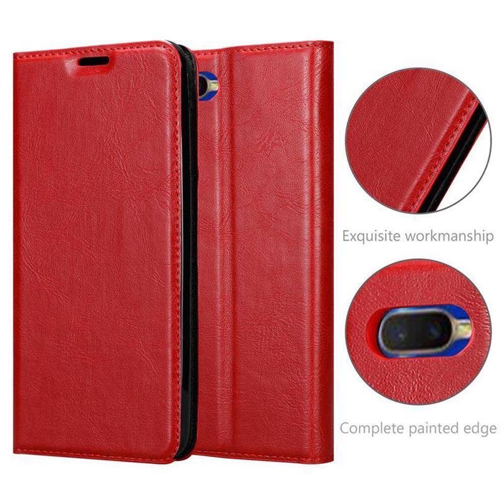 Cadorabo Hülle für Oppo R17 NEO Schutz Hülle in Rot Handyhülle Etui Case Cover Magnetverschluss