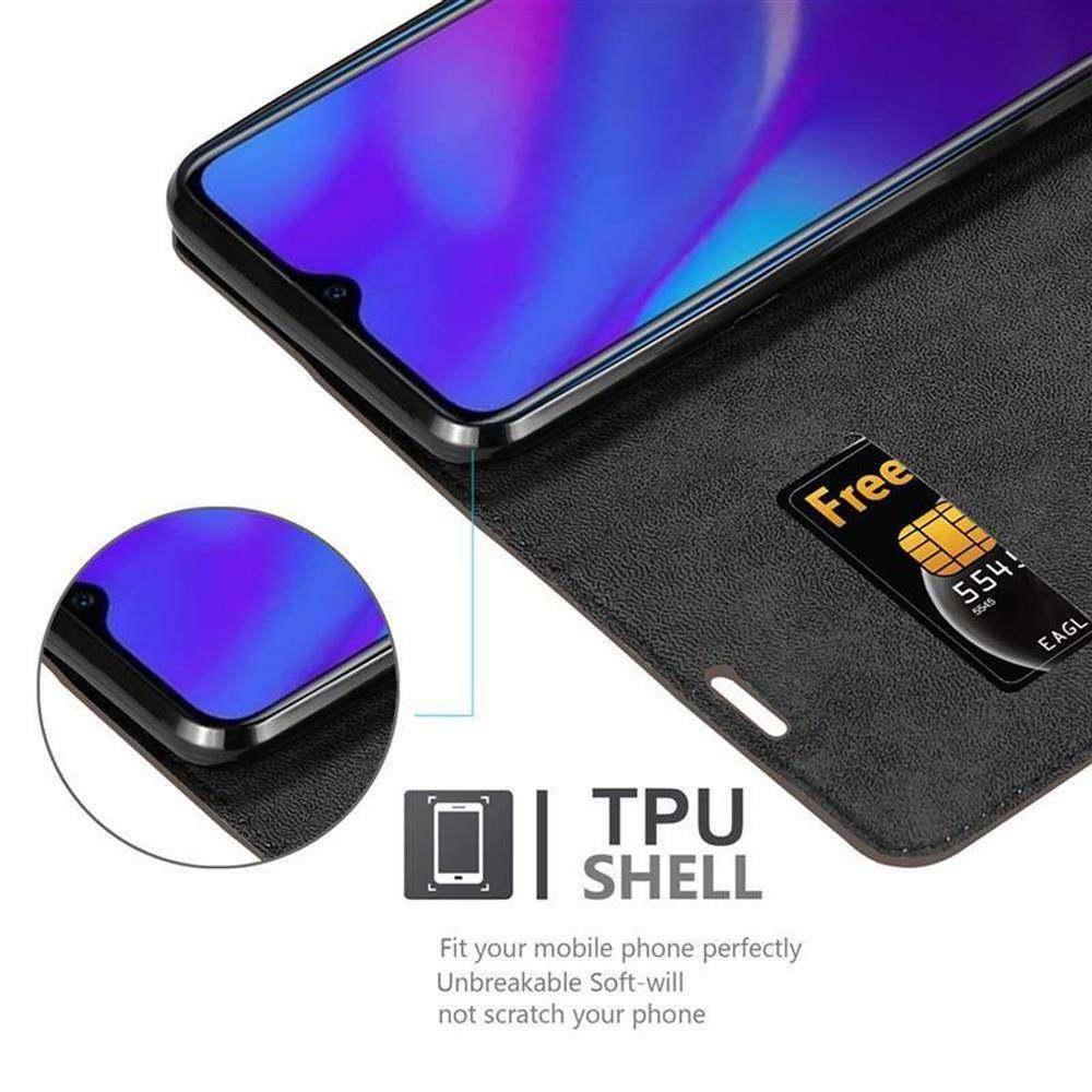 Cadorabo Hülle für Oppo R17 NEO Schutz Hülle in Braun Handyhülle Etui Case Cover Magnetverschluss