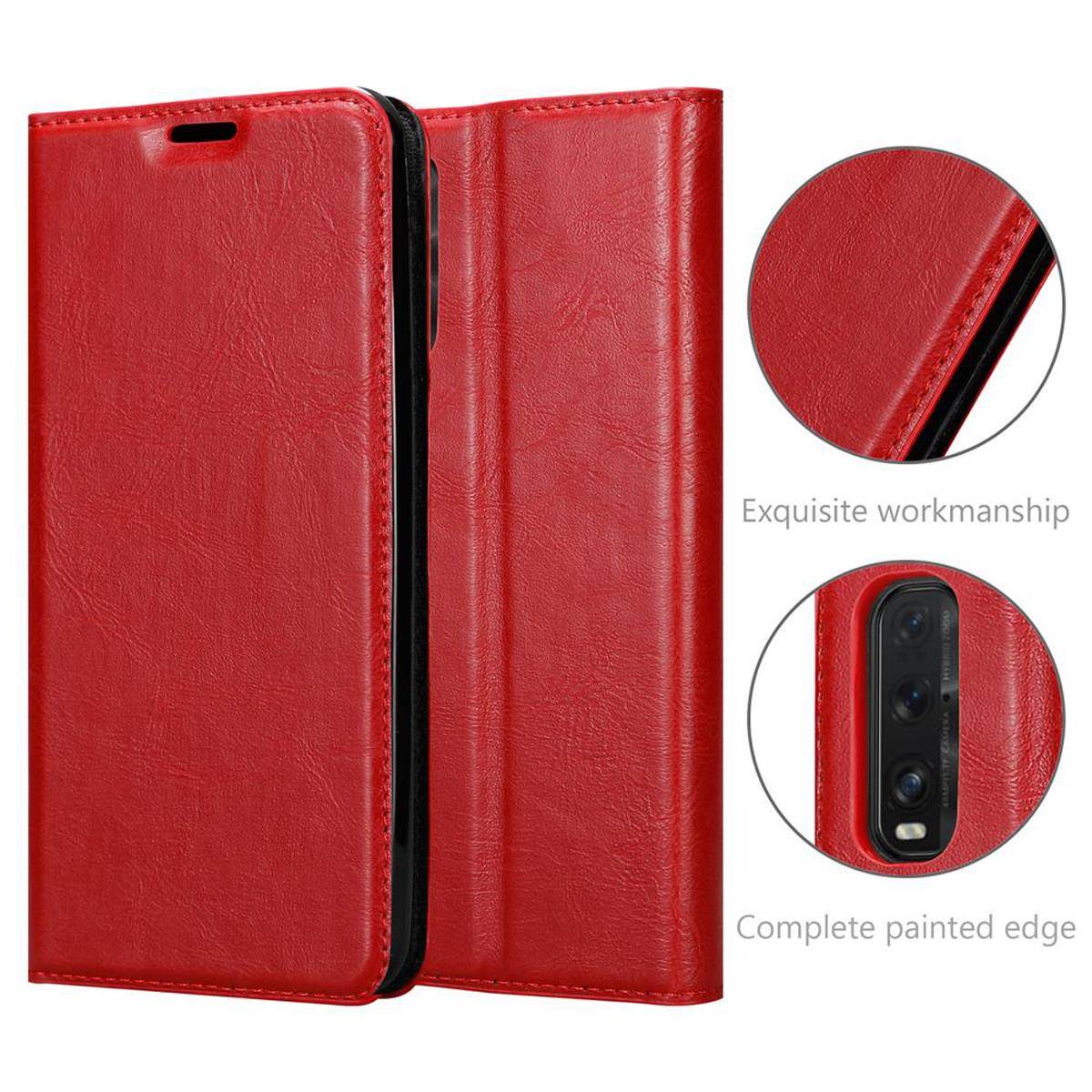 Cadorabo Hülle für Oppo FIND X2 Schutz Hülle in Rot Handyhülle Etui Case Cover Magnetverschluss