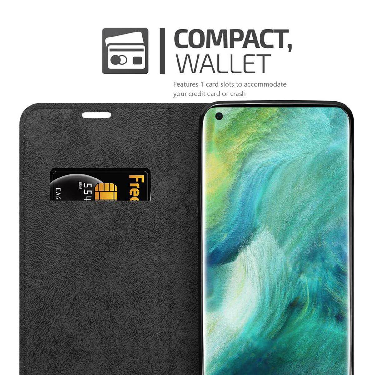 Cadorabo Hülle für Oppo FIND X2 Schutz Hülle in Braun Handyhülle Etui Case Cover Magnetverschluss