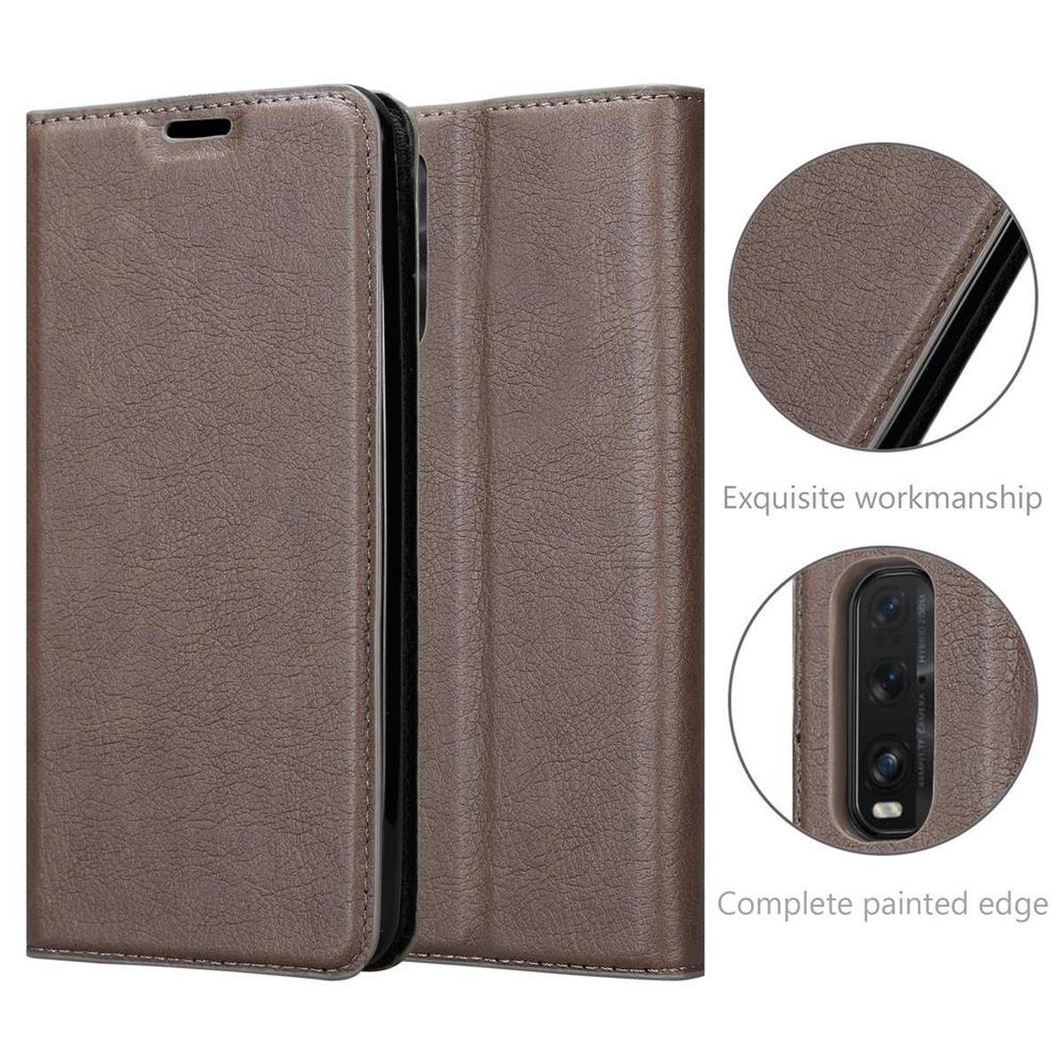 Cadorabo Hülle für Oppo FIND X2 Schutz Hülle in Braun Handyhülle Etui Case Cover Magnetverschluss