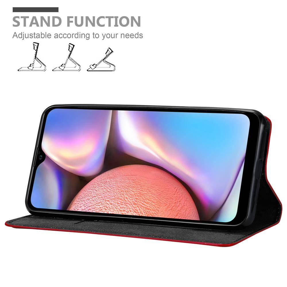 Cadorabo Hülle für Samsung Galaxy A10s / M01s Schutz Hülle in Rot Handyhülle Etui Case Cover Magnetverschluss