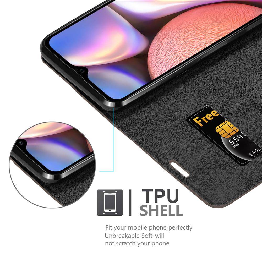 Cadorabo Hülle für Samsung Galaxy A10s / M01s Schutz Hülle in Braun Handyhülle Etui Case Cover Magnetverschluss