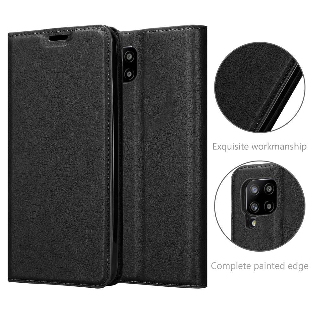 Cadorabo Hülle für Samsung Galaxy A42 4G Schutz Hülle in Schwarz Handyhülle Etui Case Cover Magnetverschluss