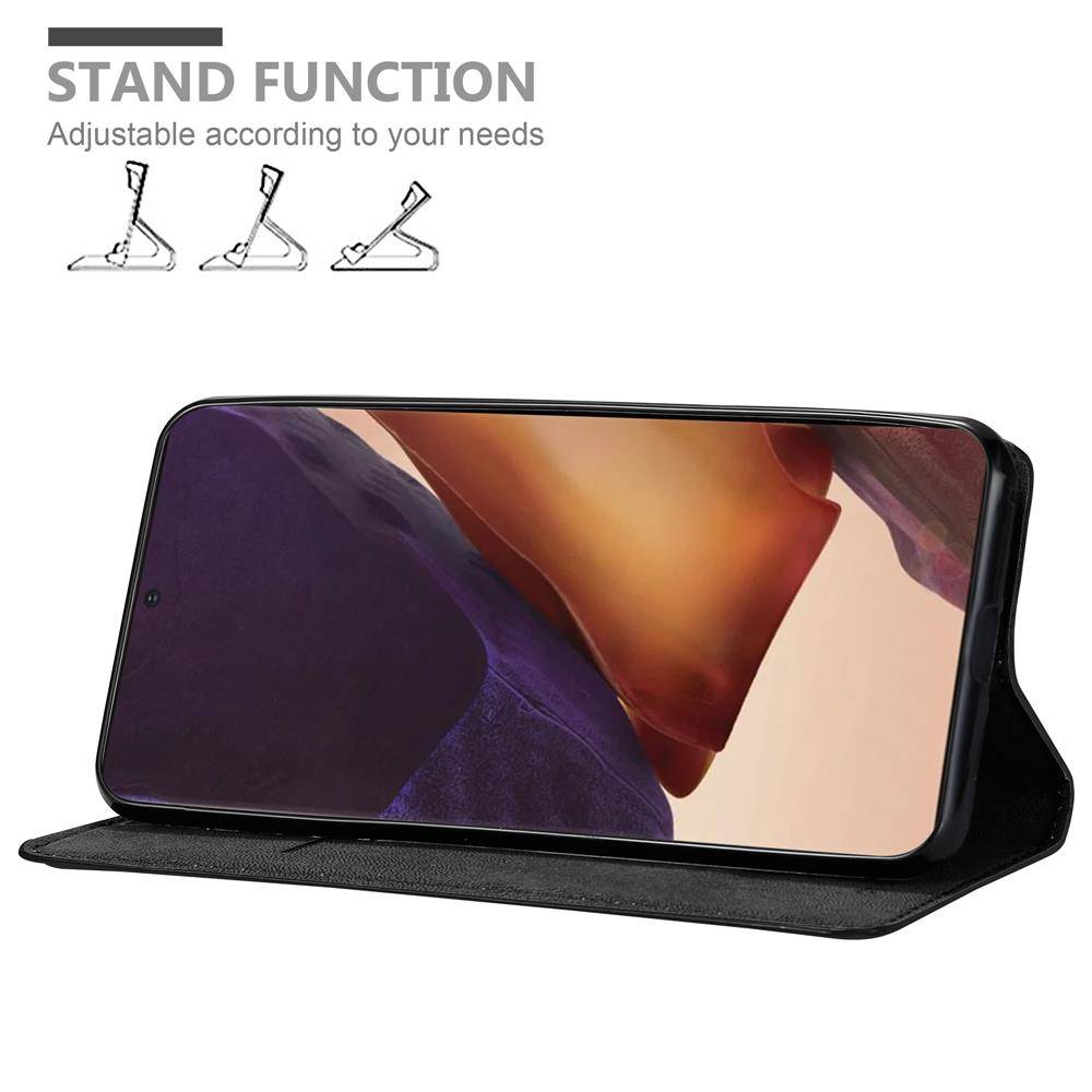 Cadorabo Hülle für Samsung Galaxy NOTE 20 ULTRA Schutz Hülle in Schwarz Handyhülle Etui Case Cover Magnetverschluss