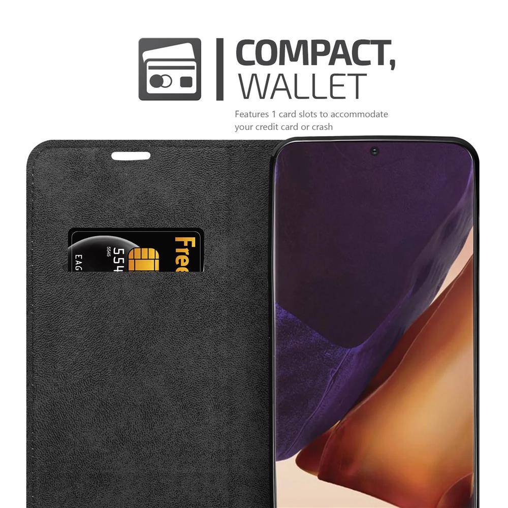 Cadorabo Hülle für Samsung Galaxy NOTE 20 ULTRA Schutz Hülle in Schwarz Handyhülle Etui Case Cover Magnetverschluss