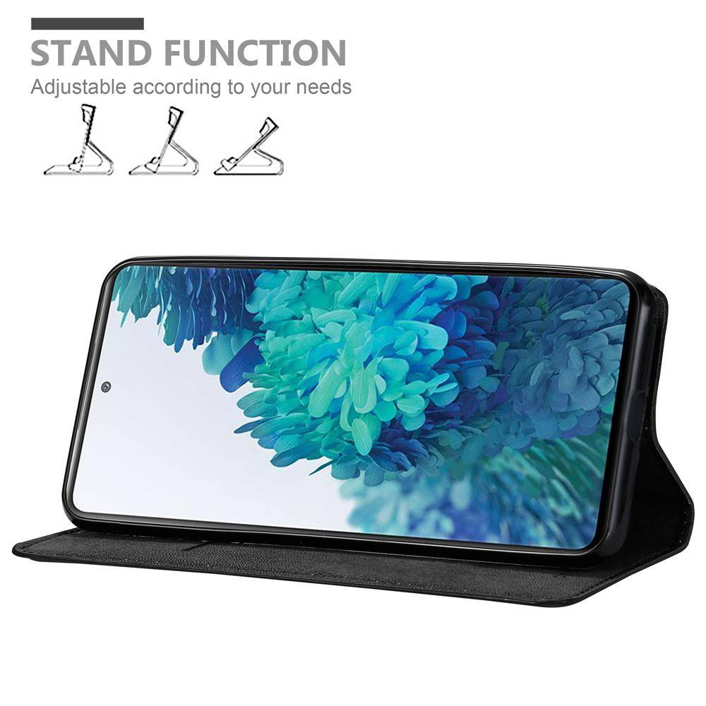 Cadorabo Hülle für Samsung Galaxy S20 FE Schutz Hülle in Schwarz Handyhülle Etui Case Cover Magnetverschluss
