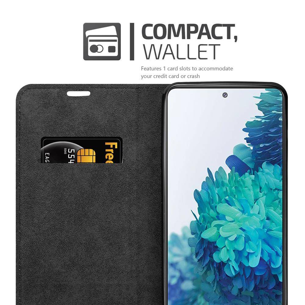 Cadorabo Hülle für Samsung Galaxy S20 FE Schutz Hülle in Schwarz Handyhülle Etui Case Cover Magnetverschluss