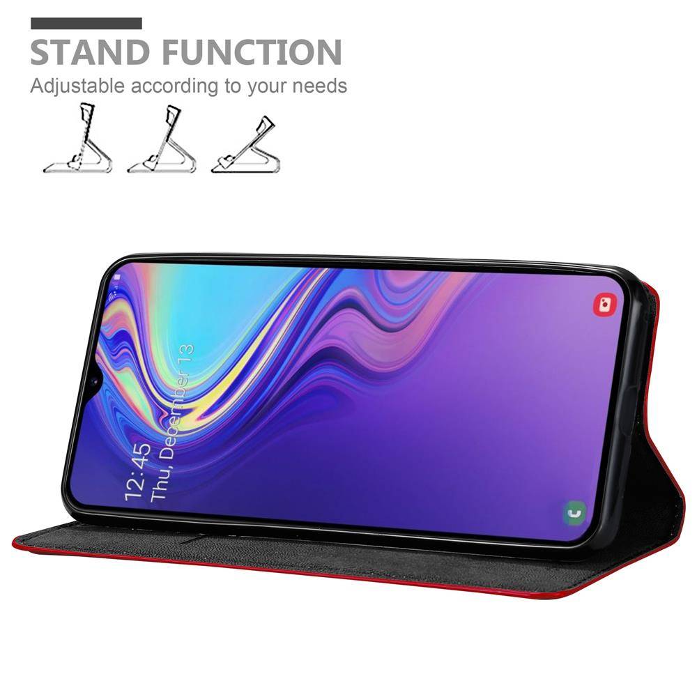 Cadorabo Hülle für Samsung Galaxy M30 / A40s Schutz Hülle in Rot Handyhülle Etui Case Cover Magnetverschluss