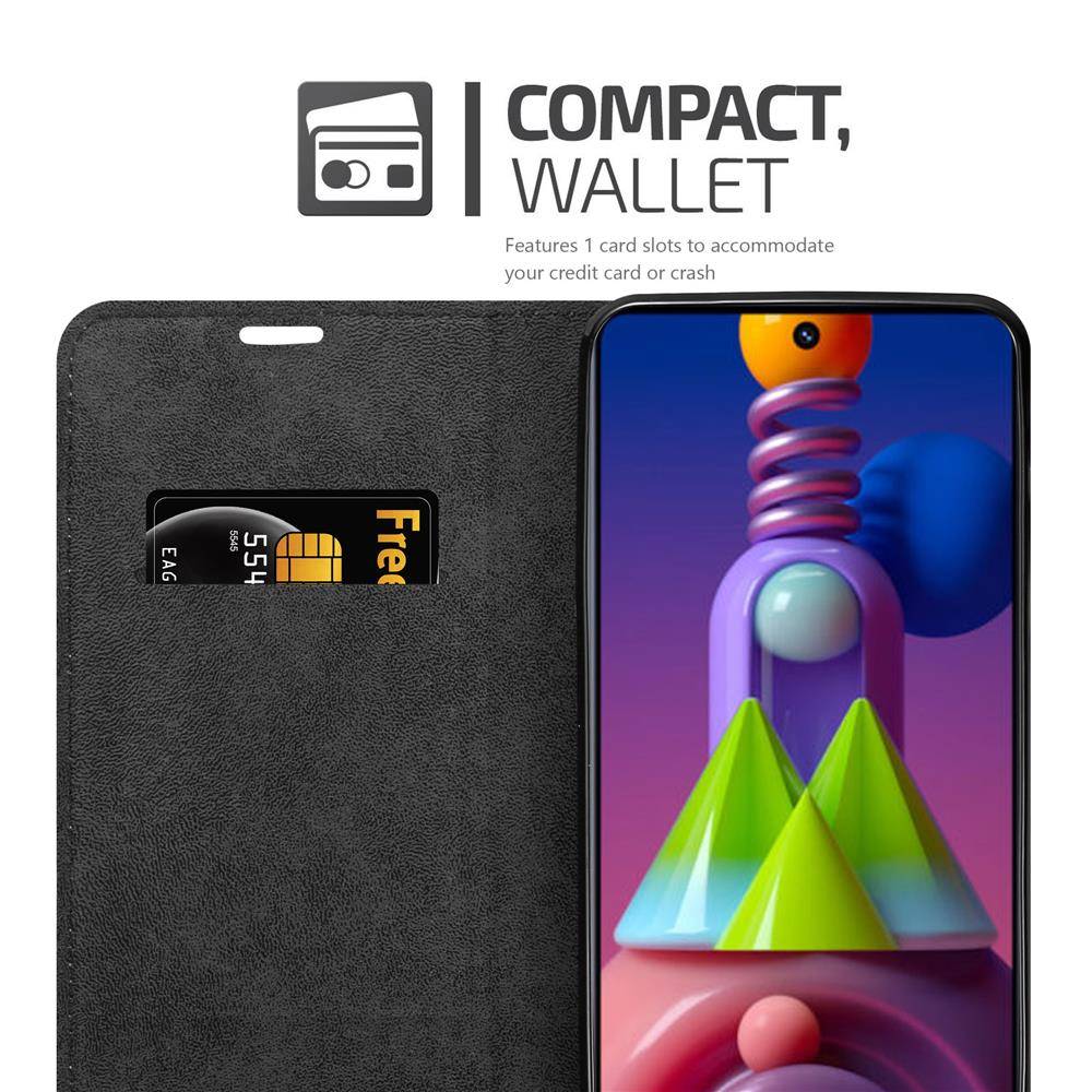 Cadorabo Hülle für Samsung Galaxy M51 Schutz Hülle in Braun Handyhülle Etui Case Cover Magnetverschluss