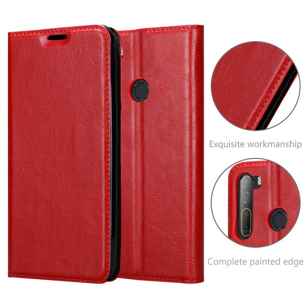Cadorabo Hülle für HTC Desire 20 PRO Schutz Hülle in Rot Handyhülle Etui Case Cover Magnetverschluss