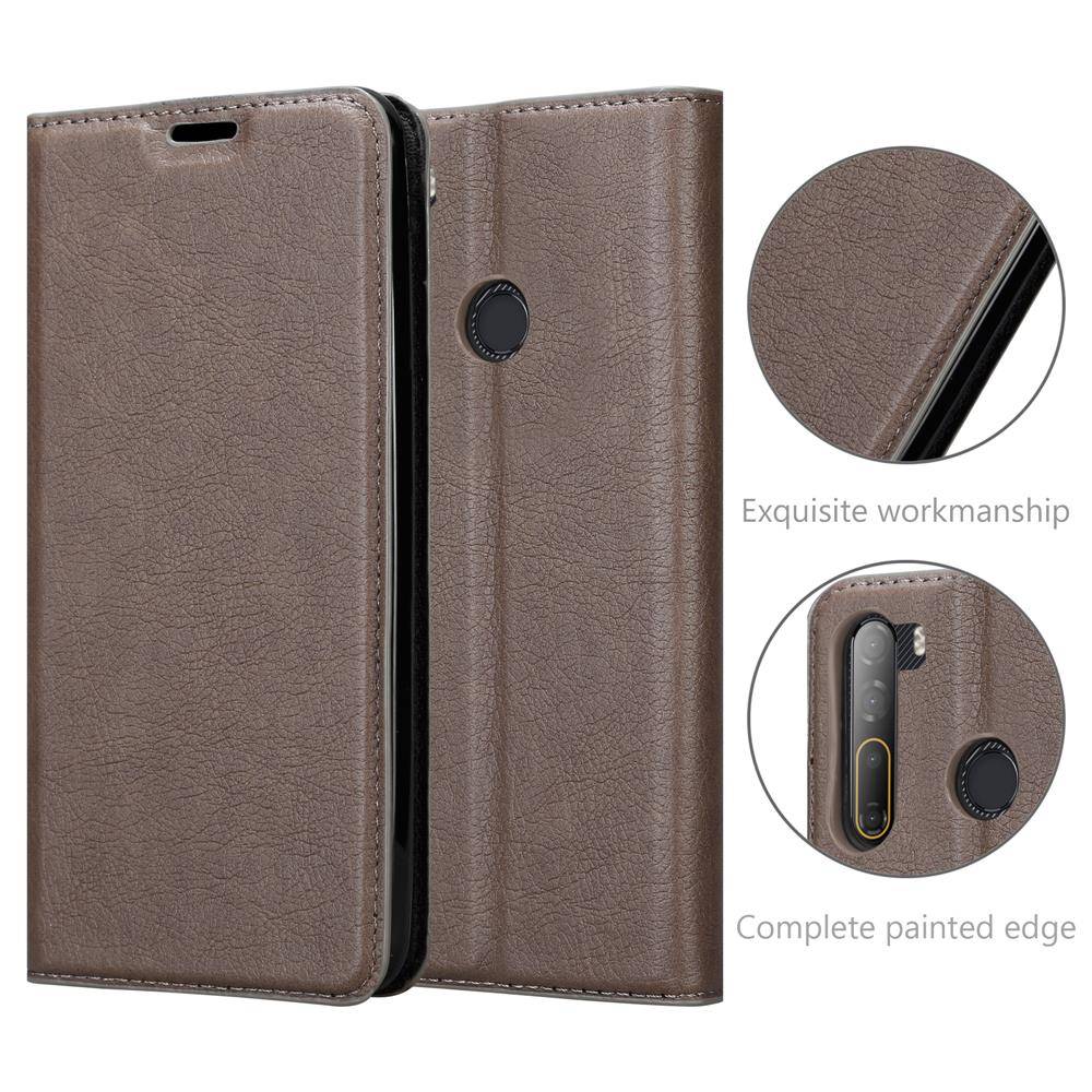 Cadorabo Hülle für HTC Desire 20 PRO Schutz Hülle in Braun Handyhülle Etui Case Cover Magnetverschluss