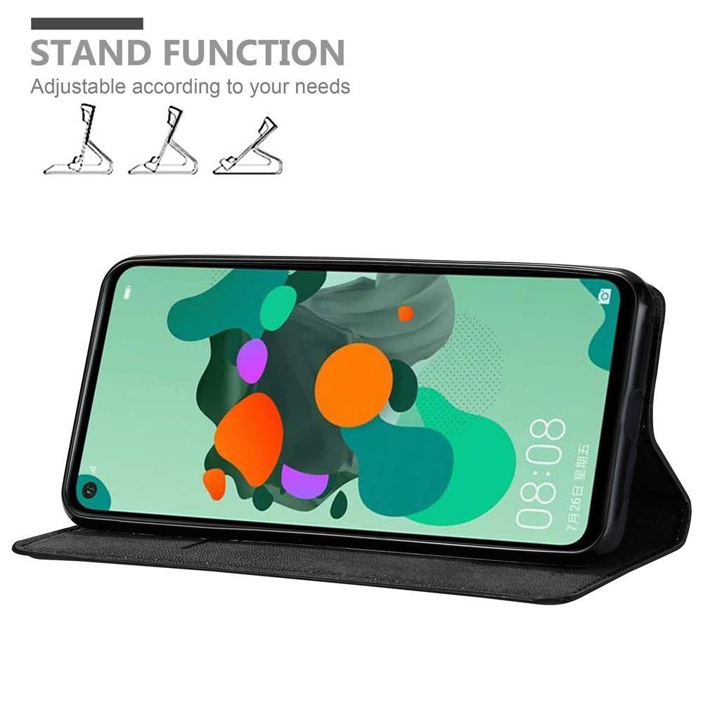 Cadorabo Hülle für Huawei MATE 30 LITE Schutz Hülle in Schwarz Handyhülle Etui Case Cover Magnetverschluss