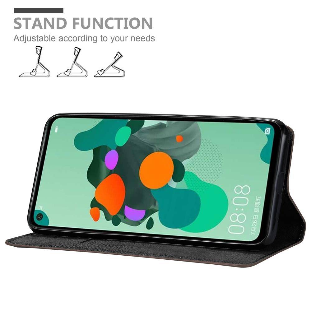 Cadorabo Hülle für Huawei MATE 30 LITE Schutz Hülle in Braun Handyhülle Etui Case Cover Magnetverschluss