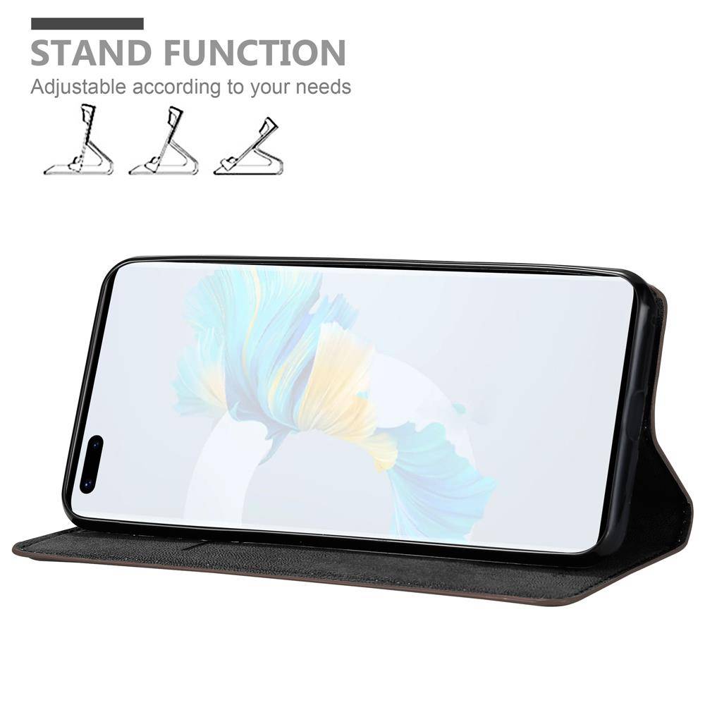 Cadorabo Hülle für Huawei MATE 40 PRO Schutz Hülle in Braun Handyhülle Etui Case Cover Magnetverschluss