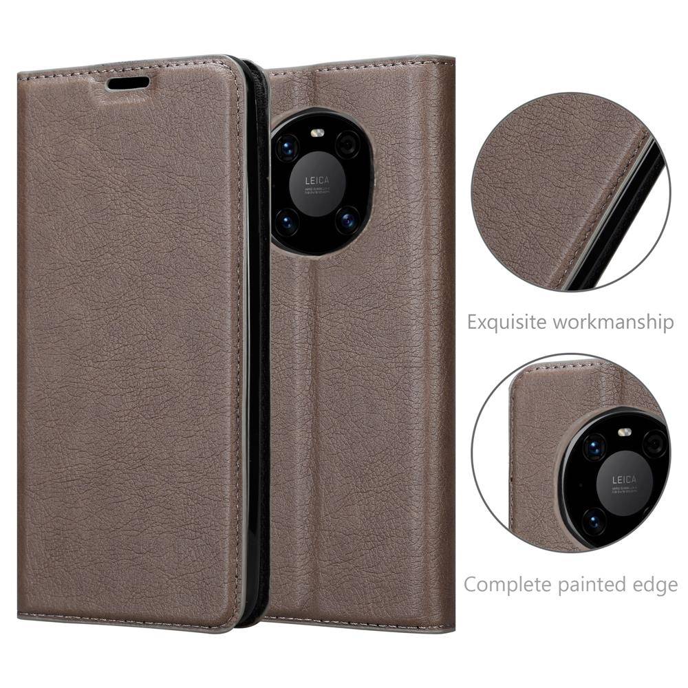 Cadorabo Hülle für Huawei MATE 40 PRO Schutz Hülle in Braun Handyhülle Etui Case Cover Magnetverschluss