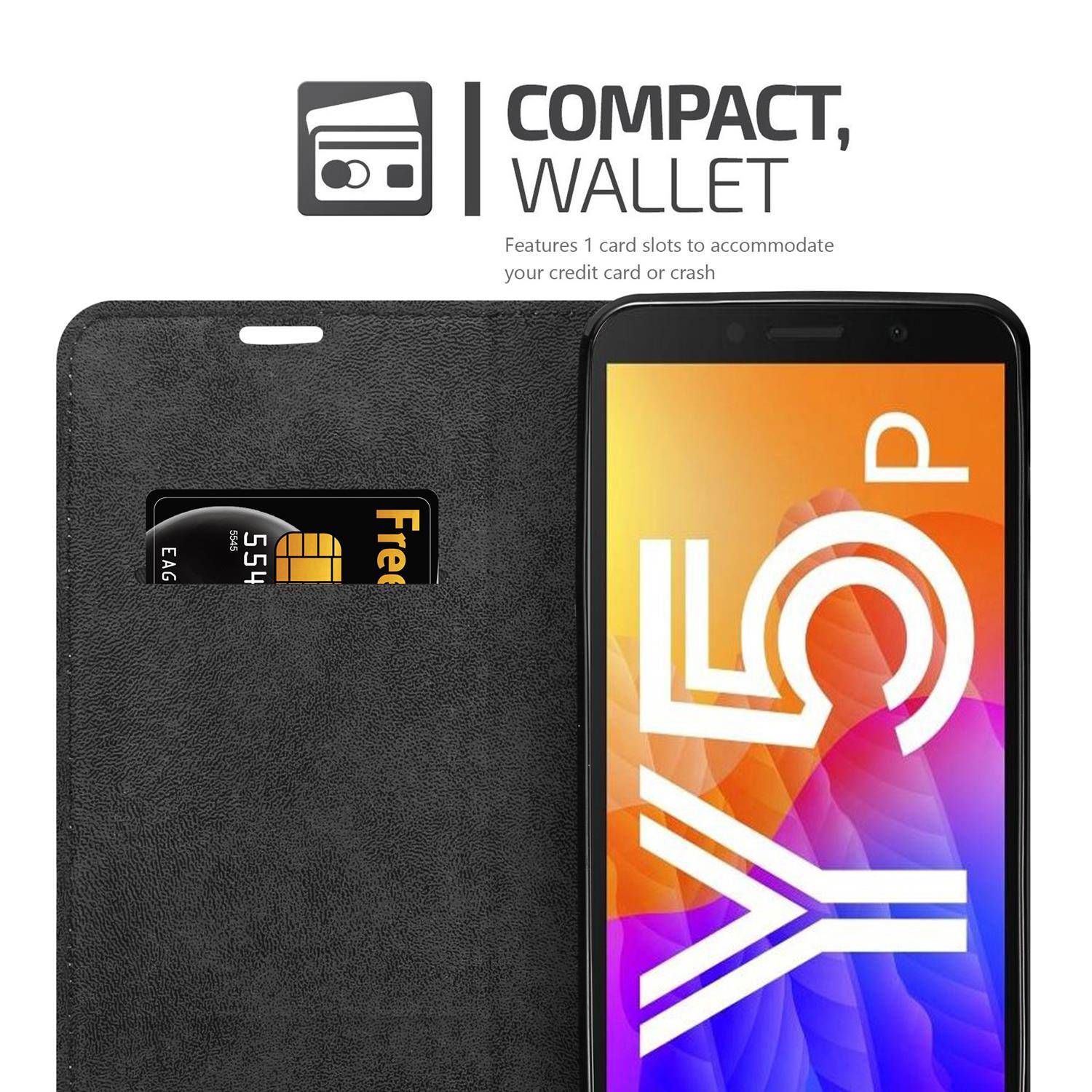 Cadorabo Hülle für Honor 9S / Huawei Y5P Schutz Hülle in Braun Handyhülle Etui Case Cover Magnetverschluss