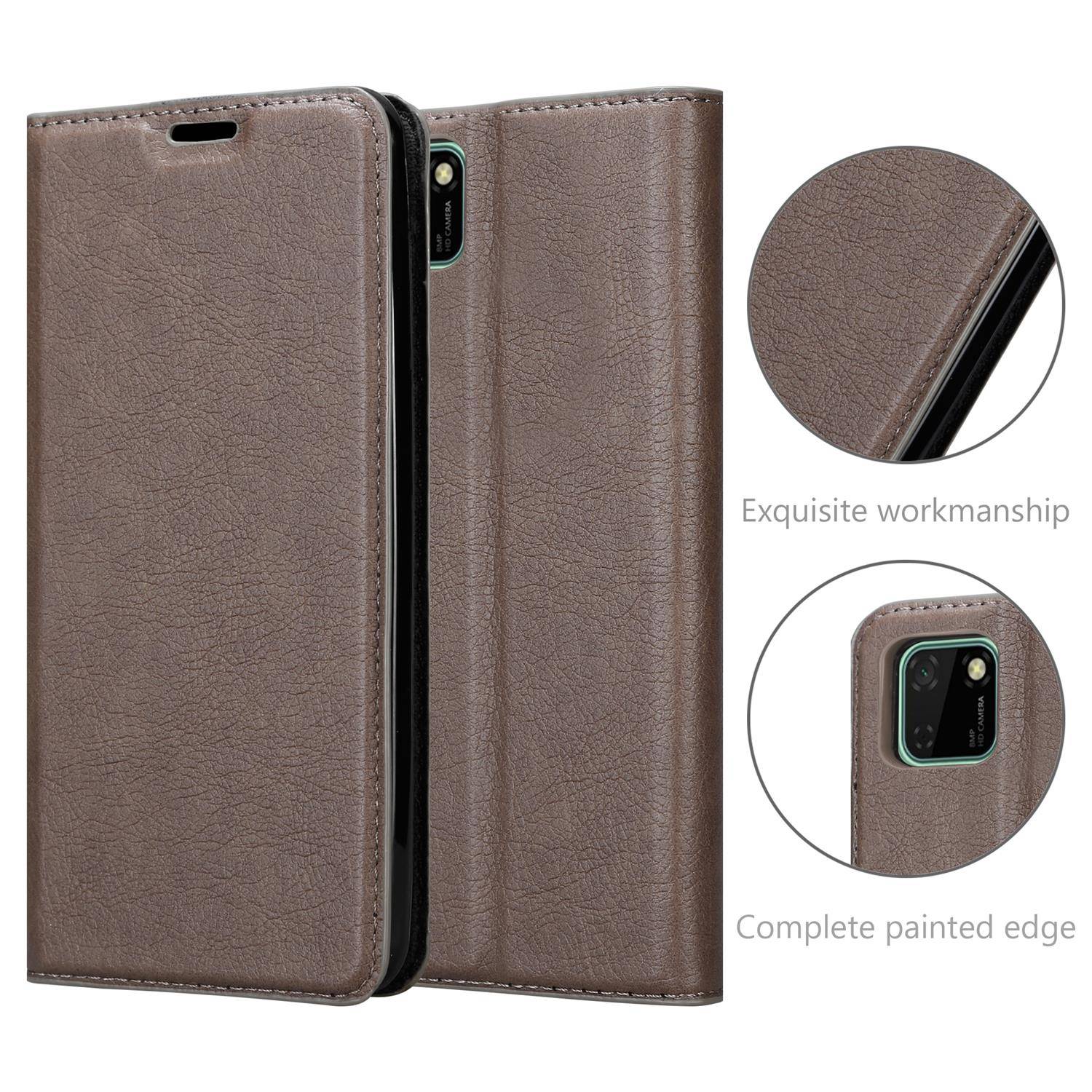Cadorabo Hülle für Honor 9S / Huawei Y5P Schutz Hülle in Braun Handyhülle Etui Case Cover Magnetverschluss