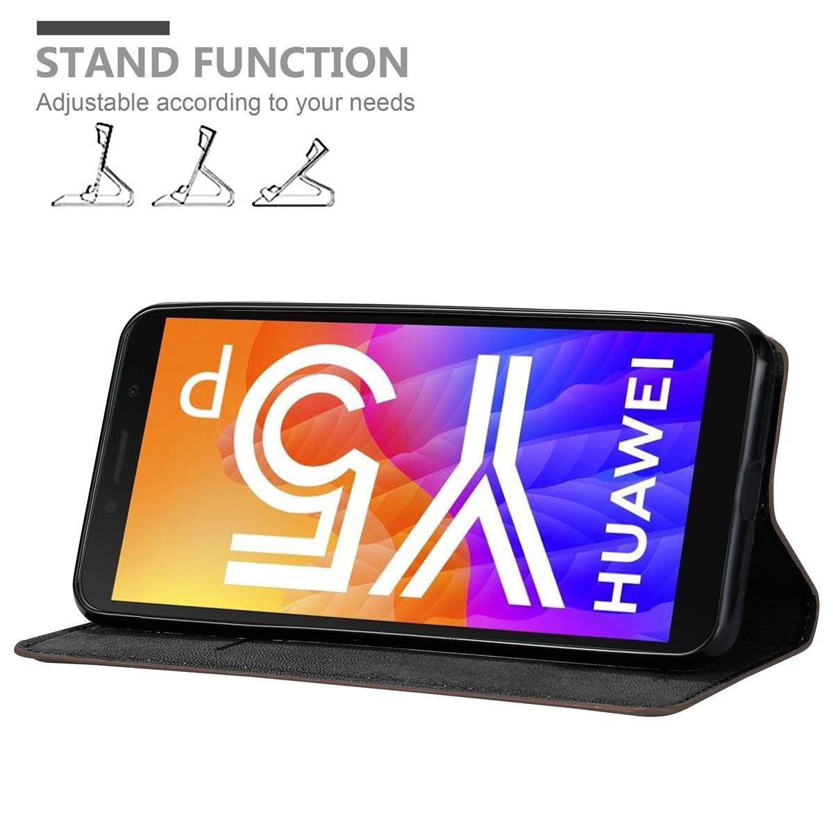 Cadorabo Hülle für Honor 9S / Huawei Y5P Schutz Hülle in Braun Handyhülle Etui Case Cover Magnetverschluss