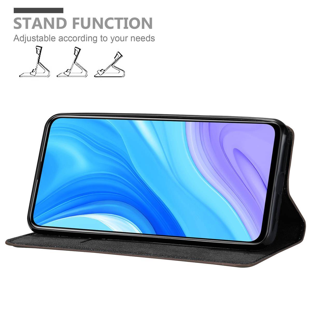 Cadorabo Hülle für Huawei P SMART PRO Schutz Hülle in Braun Handyhülle Etui Case Cover Magnetverschluss