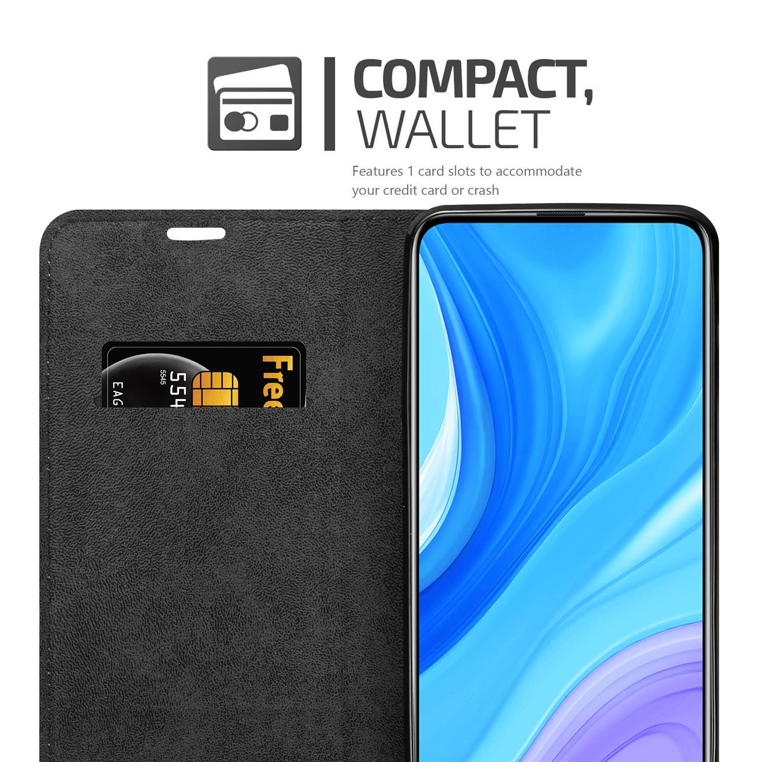 Cadorabo Hülle für Huawei P SMART PRO Schutz Hülle in Braun Handyhülle Etui Case Cover Magnetverschluss