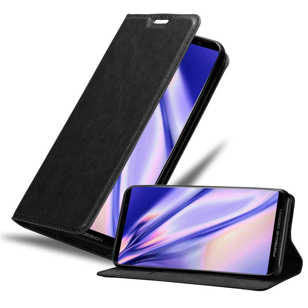 Cadorabo Hülle für Huawei MATE RS Schutz Hülle in Schwarz Handyhülle Etui Case Cover Magnetverschluss