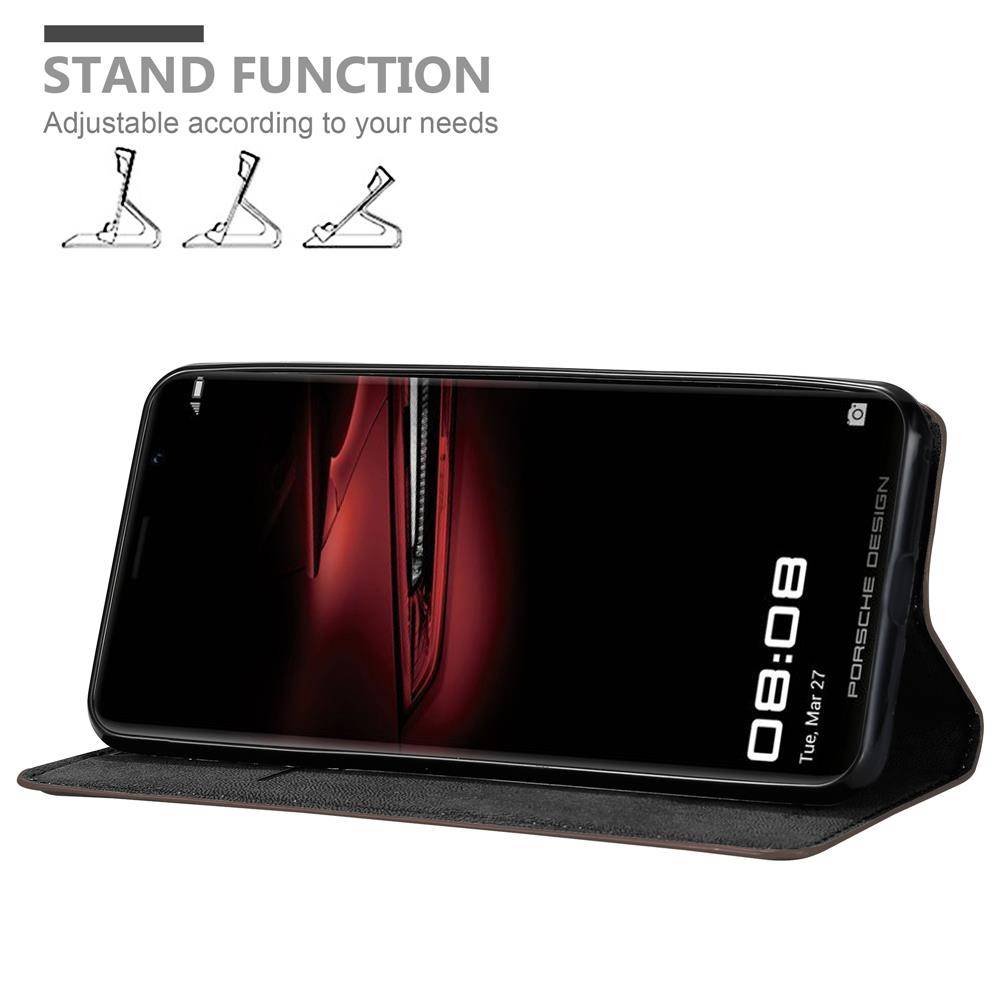 Cadorabo Hülle für Huawei MATE RS Schutz Hülle in Braun Handyhülle Etui Case Cover Magnetverschluss