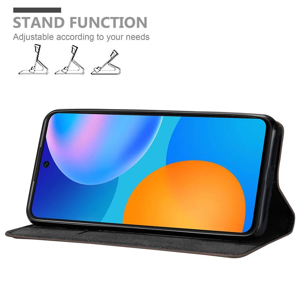 Cadorabo Hülle für Huawei P SMART 2021 Schutz Hülle in Braun Handyhülle Etui Case Cover Magnetverschluss